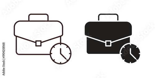 Office time icon vector Illustration logo template pack