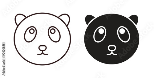 Panda icon vector Illustration logo template pack
