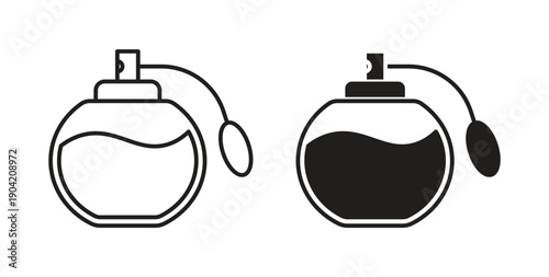 Perfume bottle icon vector Illustration logo template pack