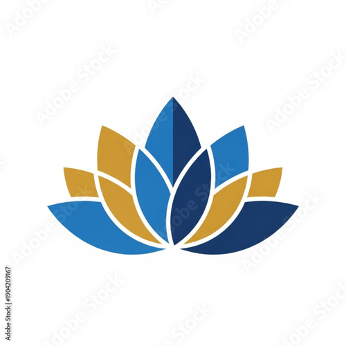 Abstract Geometric Flat Lotus Flower Vector Design
