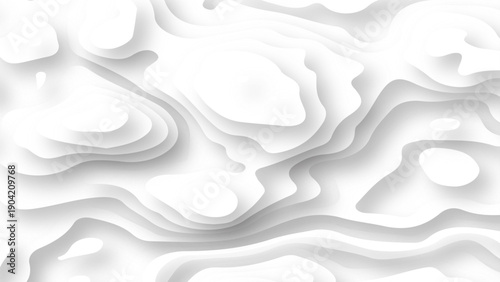 Wavy banners. Color geometric form. Wave paper cut. Map line of topography. Abstract wavy line paper cut white background. 