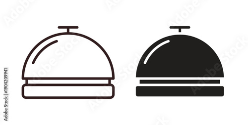 Reception bell icon vector Illustration logo template pack