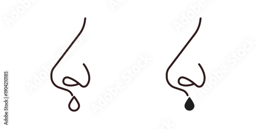 Runny nose icon vector Illustration logo template pack