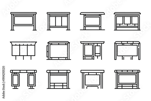 A collection of various blank billboard designs on a white background