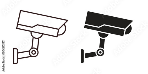 Security camera icon vector Illustration logo template pack