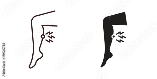 Shin pain icon vector Illustration logo template pack