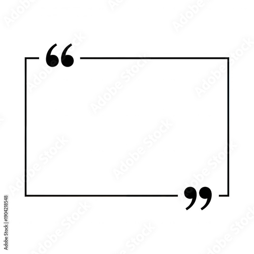 Wallpaper Mural Minimalist black and white quotation marks box design with open space Torontodigital.ca