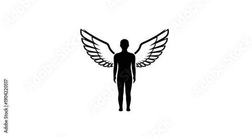 Human figure with wings, a symbol of freedom and spirituality.