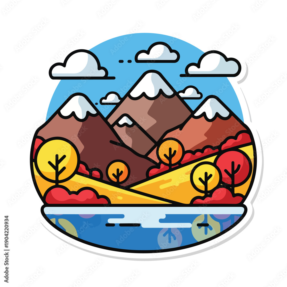 Fototapeta premium A serene mountain landscape