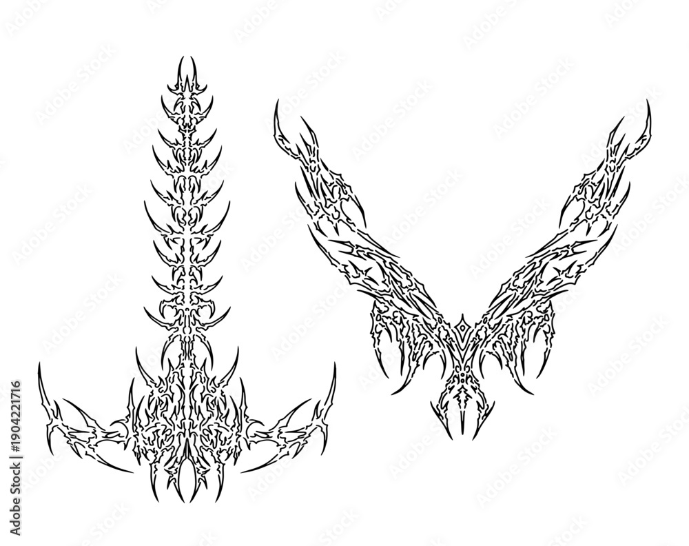Obraz premium cybersigilism tattoo design for body