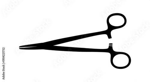 Medical scissors illustration on a white background viewed from a straightforward perspective