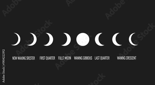Phases of the Moon Cycle.