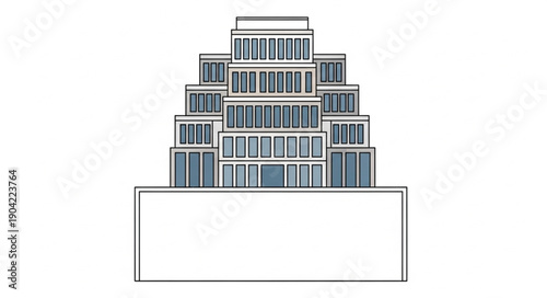 Modern tiered building with multiple levels and a clean architectural design.