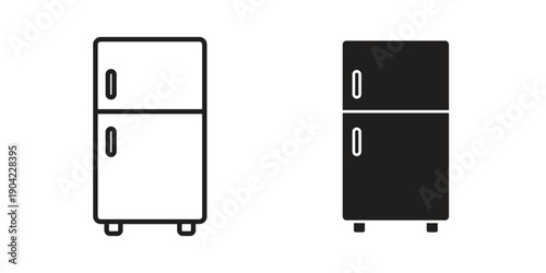 Fridge icon line illustration background. icon concept vector