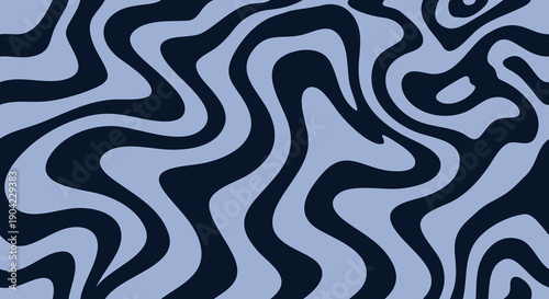 Seamless abstract wavy swirl with bold organic flowing lines in a modern graphic style