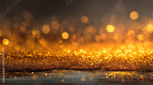 golden glitter vintage lights background. gold and black. de focused