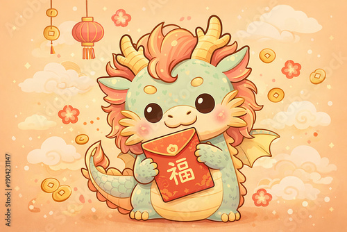 Cute Dragon Mascot for Chinese New Year,Chinese New Year Decoration with Dragon Doll