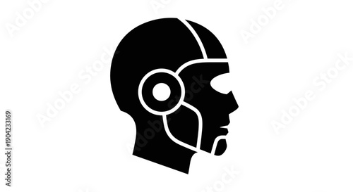 Robot Head in Profile View.