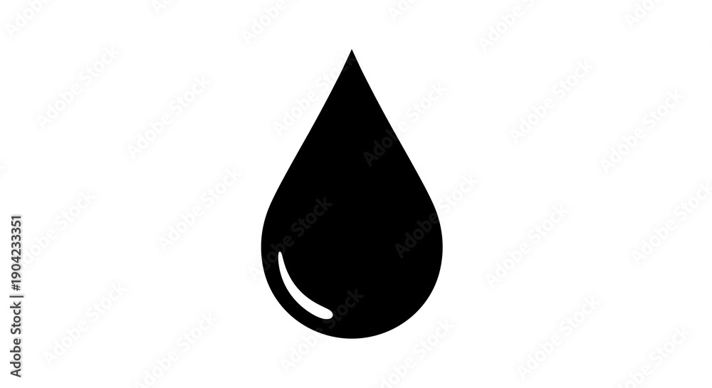 Fototapeta premium Single Black Liquid Droplet.