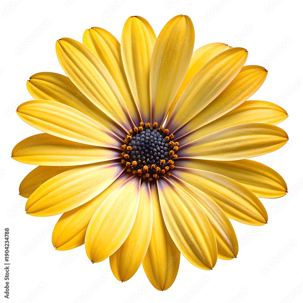 Obraz premium Bright yellow gerbera daisy flower in full bloom macro close-up with soft natural light background