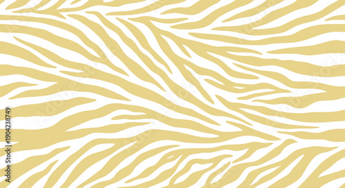 Seamless pastel yellow zebra stripe pattern with soft flowing animal print lines in a light modern style