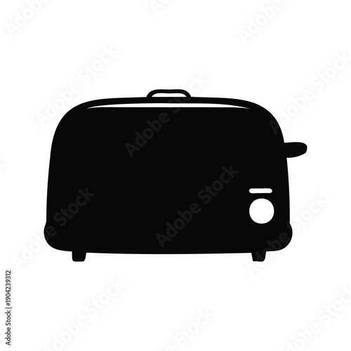 Modern toaster with sleek design and control knob, silhouette vector illustration, toaster silhouette vector illustration