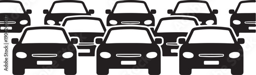 Cars Icon Set Traffic, Driving, and Automobile Vector