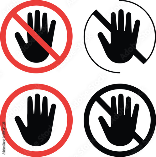 Basic Red Prohibition Circle with Diagonal Line and Empty Circle Icon Set, Essential Graphic Elements for Warning and Restriction Symbols