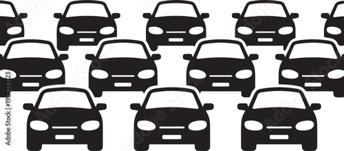 Cars Icon Set Traffic, Driving, and Automobile Vector