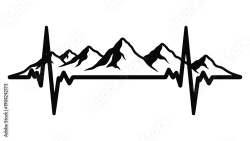 Waveform ECG Style Graphic Representing Cardiac Rhythm Visualization and Health Data Abstract Vector Illustration
