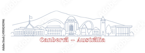 sketch drawing of canberra city - australia (artwork 1)