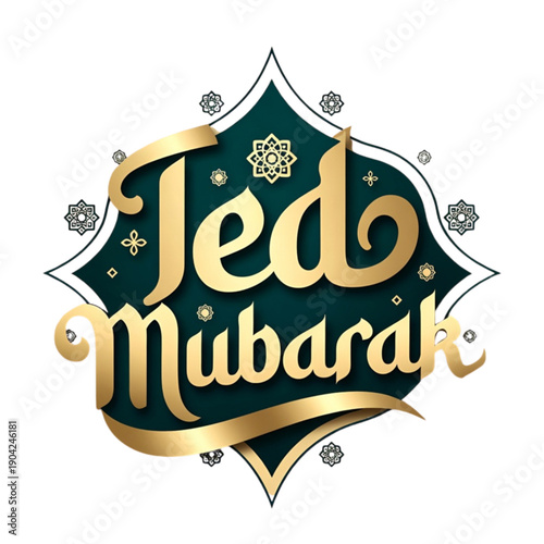 Luxury Jed Mubarak greeting with elegant golden typography and cultural significance