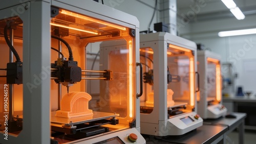 3D printers in operation