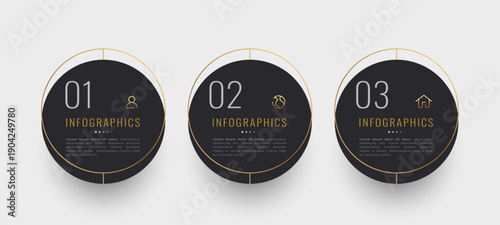 3 step or option for successful marketing infographic template