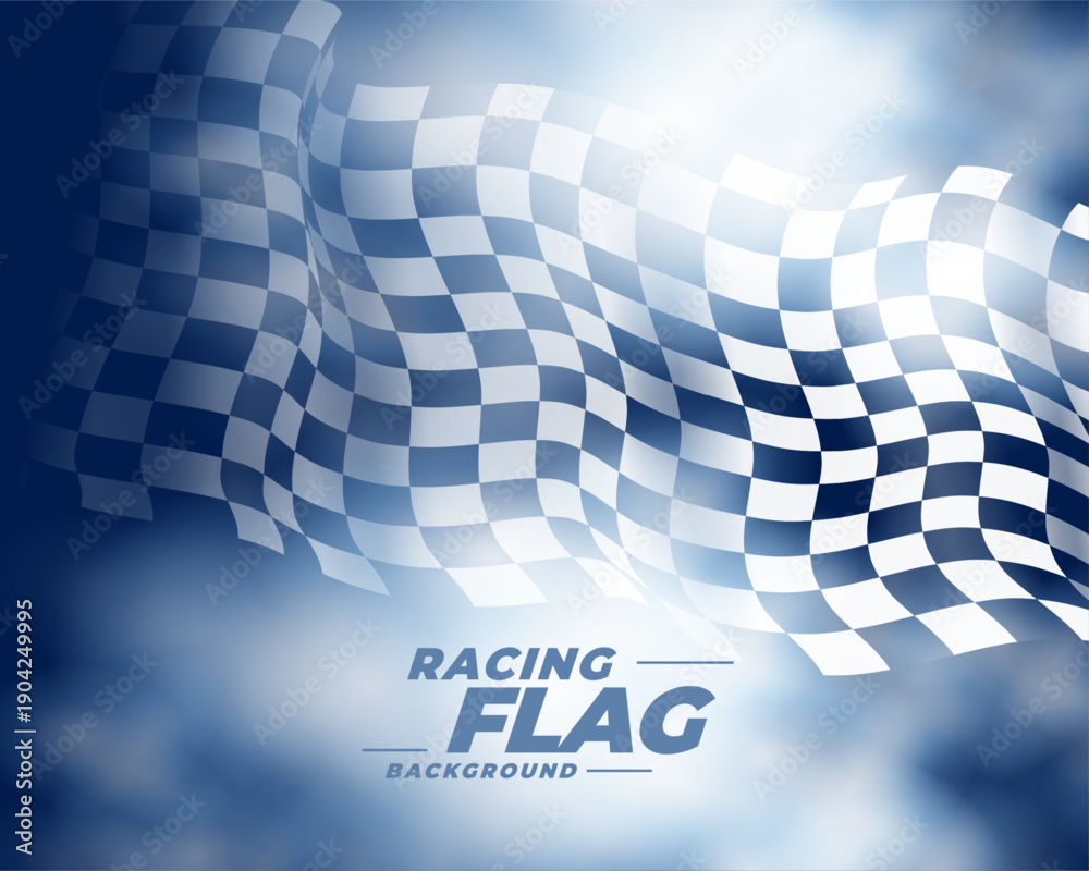 Naklejka premium realistic racing flag checker background with smoky effect