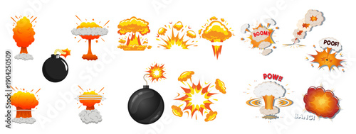 Cartoon bomb Explosion Effect  Set