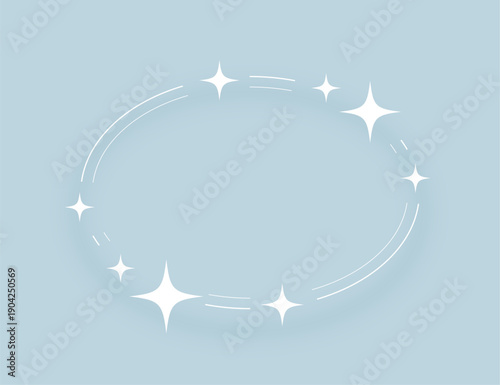 twinkle star oval border frame with blank space