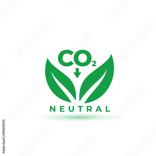 co2 neutral emission net zero icon design