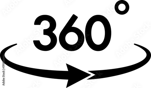 45 90 120 180 360 degree icon in flat style. Different degree view rotation . 360 degree view. Minimal interface icon, symbol. Different degrees icon set. 45-360 degrees. Vector graphic. 