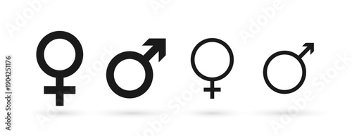set of gender men women icon in flat style