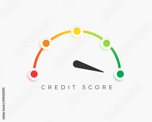 modern style credit score indicator for customer feedback