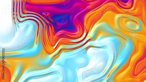 Abstract liquid glass colorful gradient background. Seamless loop. Fluid digital animation.