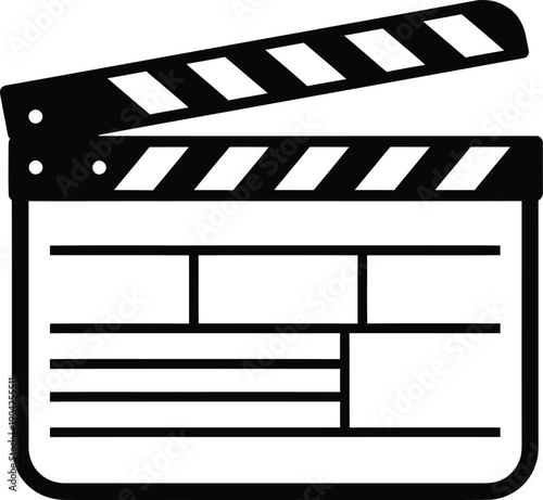 Movie Clapperboard Film Production Icon Vector