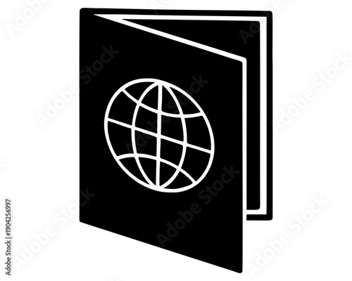 Passport icon in line style representing international travel and global identification