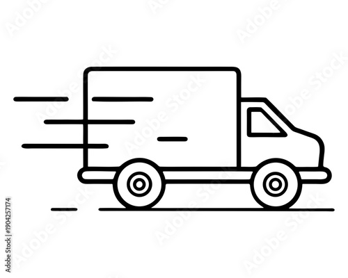 Delivery truck icon for shipping logistics and fast transport services