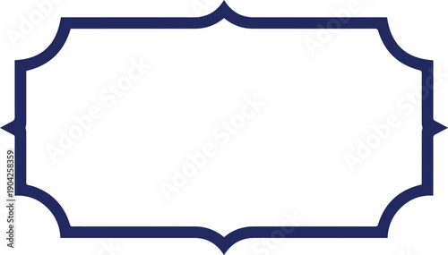 Vintage decorative navy blue label frame illustration