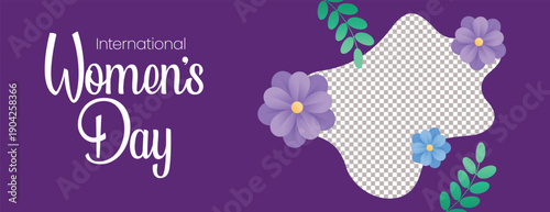 International Women’s Day banner vector design 8 March floral background for social media cover website header women empowerment promotion advertising marketing campaign template