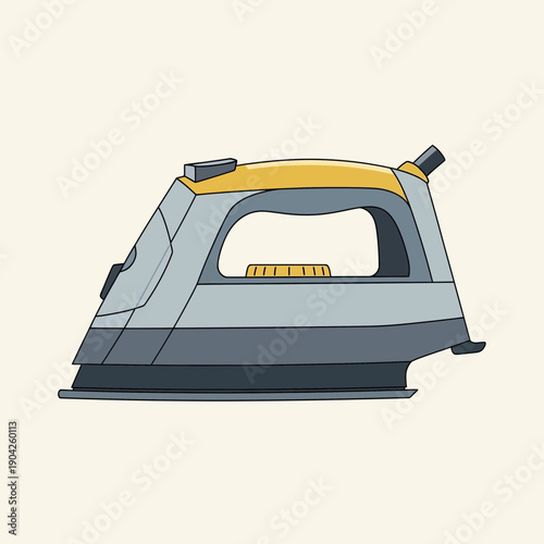 Modern Steam Iron, Household Appliance, Clean Design