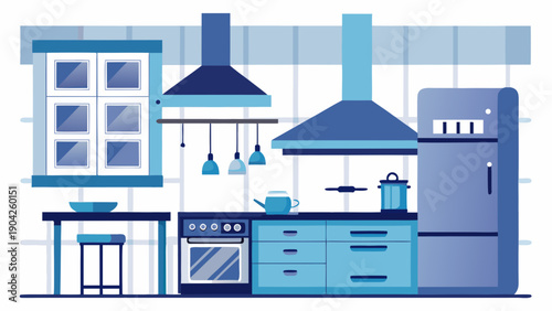 Charming illustration of a quaint neighborhood with modern and classic homes Vector, illustration