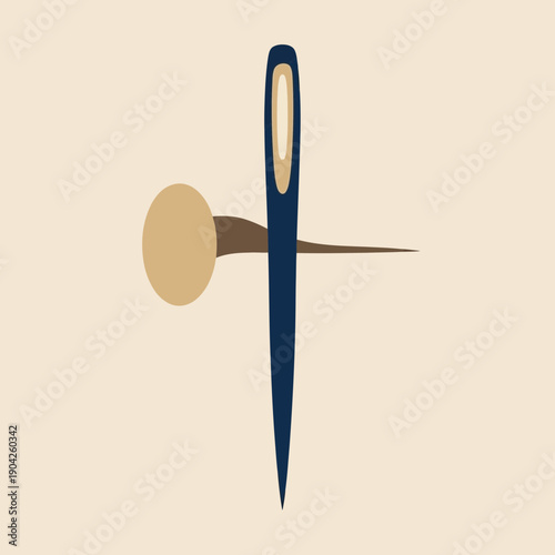 Sewing needle and thimble